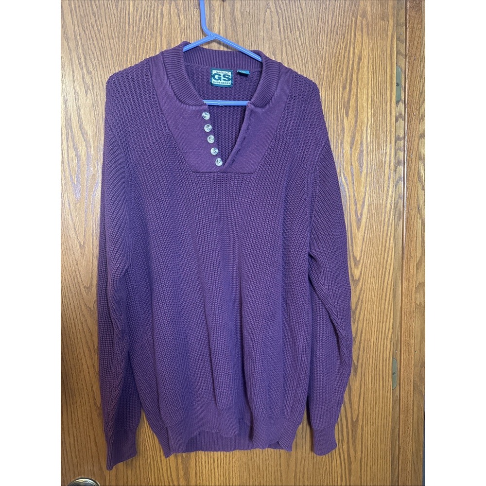 Vintage Gander Mountain GS‎ Guide Series Sweater Men LT Maroon Cotton Pullover